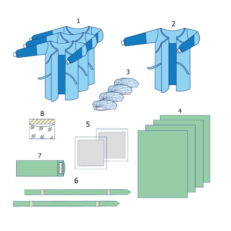 Комплект одягу та покриттів операційних для лапаротомії №4А Taipan-Pharm стерильний